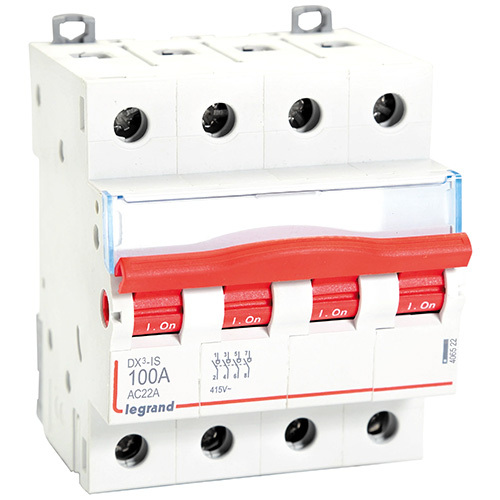 Legrand DX3 -100A Four Pole 415V For AC Applications Up To 125A - 406522 Isolator