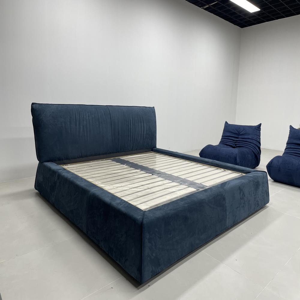 Soft Upholstered Velvet Bed, Low Profile Modern Bed Frame