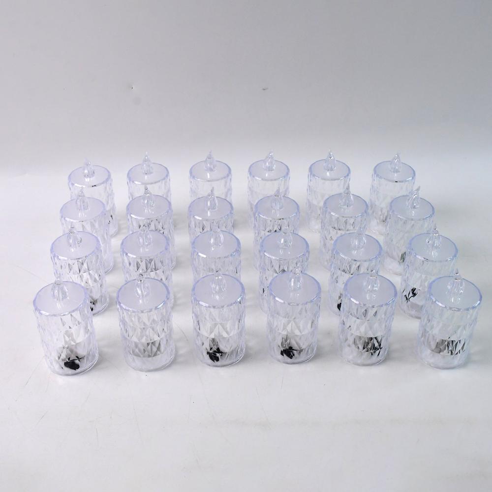 Flameless and Smokeless Decorative Candles LED Tea Light, Diwali (24 Pcs Set)