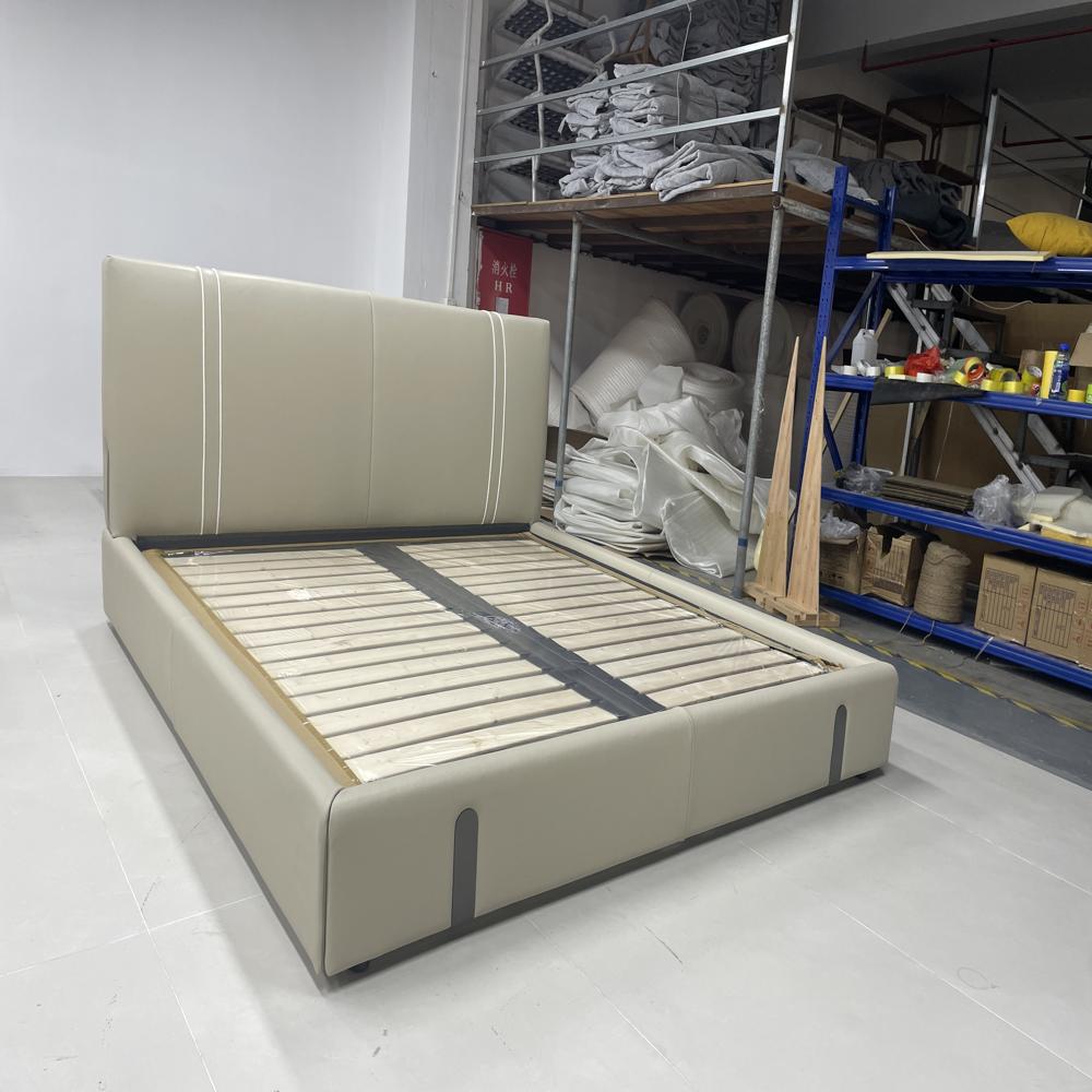 Minimalist Leather Platform Bed, Bedroom Furniture Bed Frame