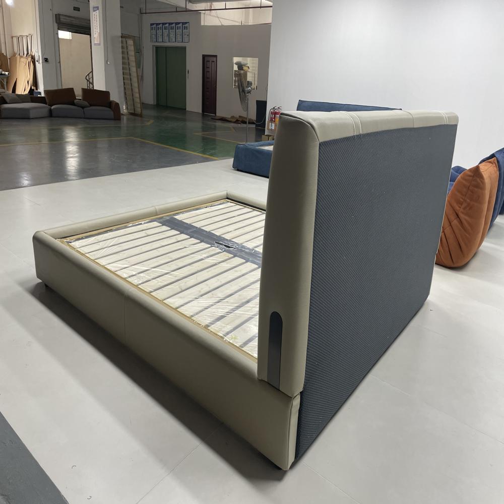 Minimalist Leather Platform Bed, Bedroom Furniture Bed Frame