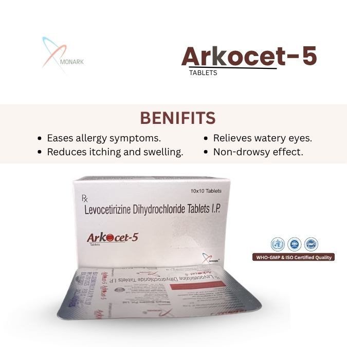 Levocetirizine Dihydrochloride Tablets Ip 5 Mg - Brand Name: Arkocet-5