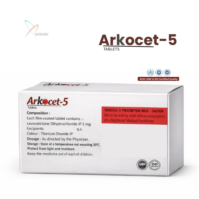Levocetirizine Dihydrochloride Tablets Ip 5 Mg - Brand Name: Arkocet-5