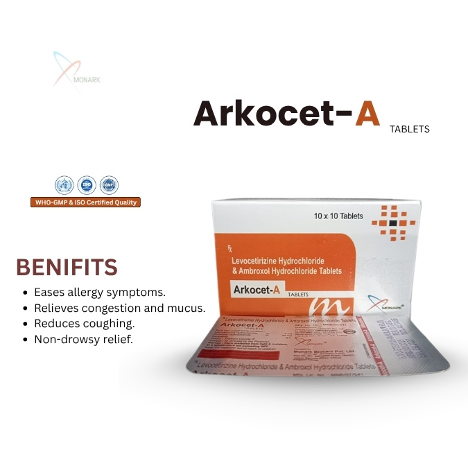 Levocetirizine Hydrochloride And Ambroxol Hydrochloride Tablets - Brand Name: Arkocet-a