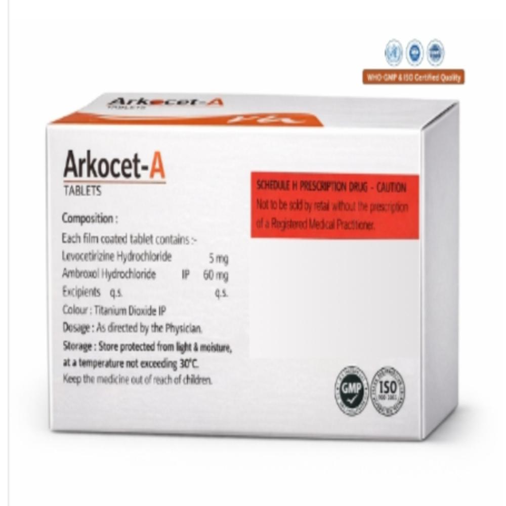 Levocetirizine Hydrochloride And Ambroxol Hydrochloride Tablets - Brand Name: Arkocet-a