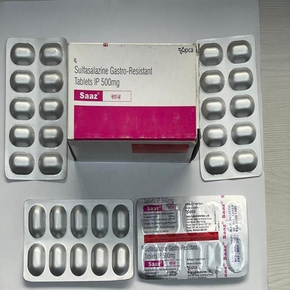 Saaz Sulfasalazine Tablets 500 Mg , Manufacturer: Ipca Laboratories Ltd, Prescription