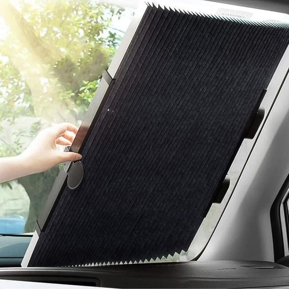 Retractable Long Foldable Windshield Sun Shade For Car (1 Set) - Color: Mix