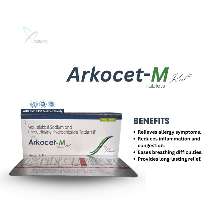 Montelukast Sodium And Levocetirizine Hydrochloride Tablets Ip - Brand Name: Arkocet-m