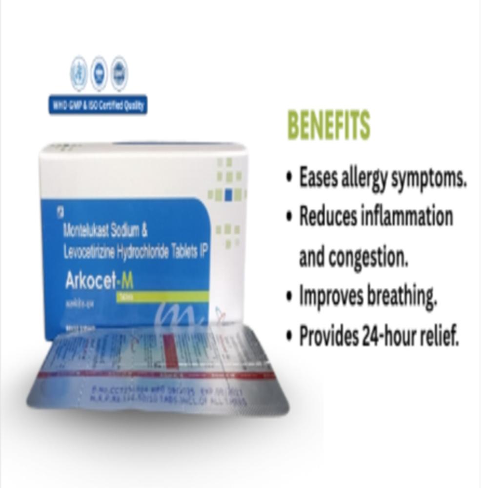 Montelukast Sodium And Levocetirizine Hydrochloride Tablets - Brand Name: Arkocet-m