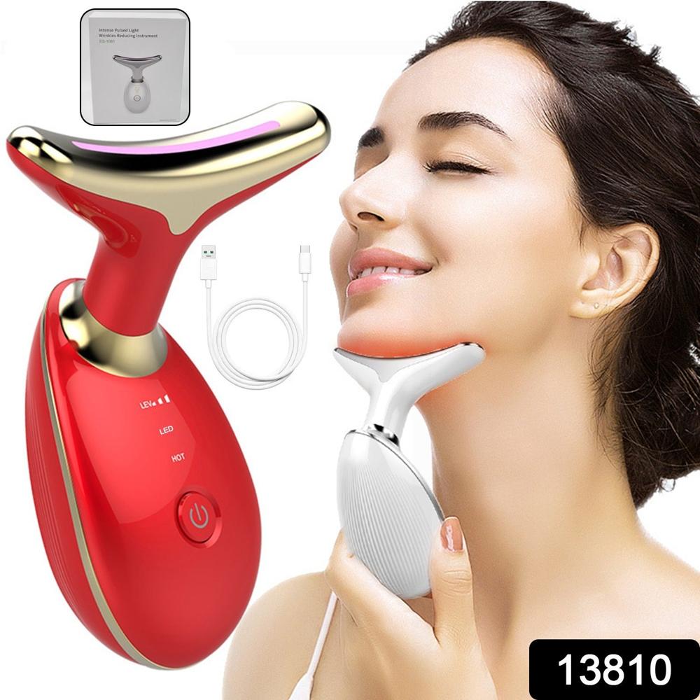 Electric Face Massager Wrinkle Remover Led Photon Face Beauty Device (1 Pc / Plastic) - Color: Mix