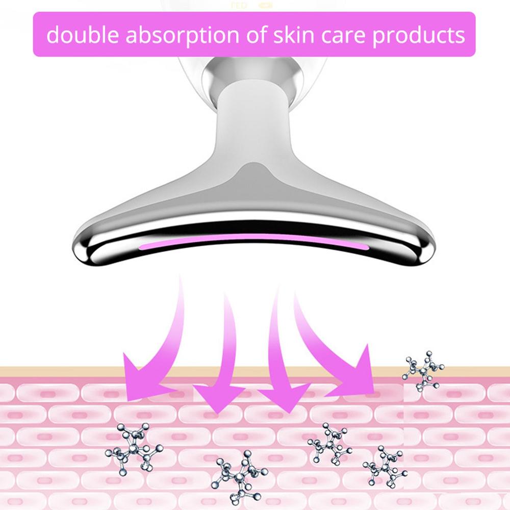 Electric Face Massager Wrinkle Remover LED Photon Face Beauty Device (1 Pc / Plastic)