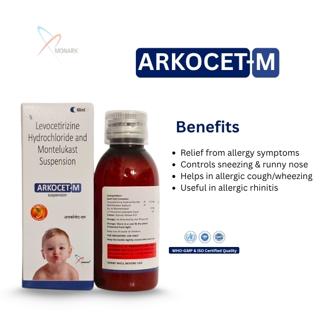 Levocetirizine 2.5mg + Montelukast 4mg SYRUP With Monocarton