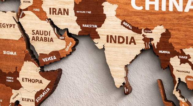 World Map (Layered Wood  And Acrylic)