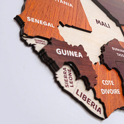 World Map (Layered Wood  And Acrylic)