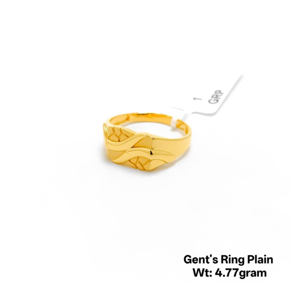 22KT New Design Gold Gents Ring Plain
