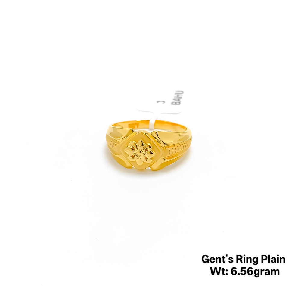 22KT New Design Gold Gents Ring Plain
