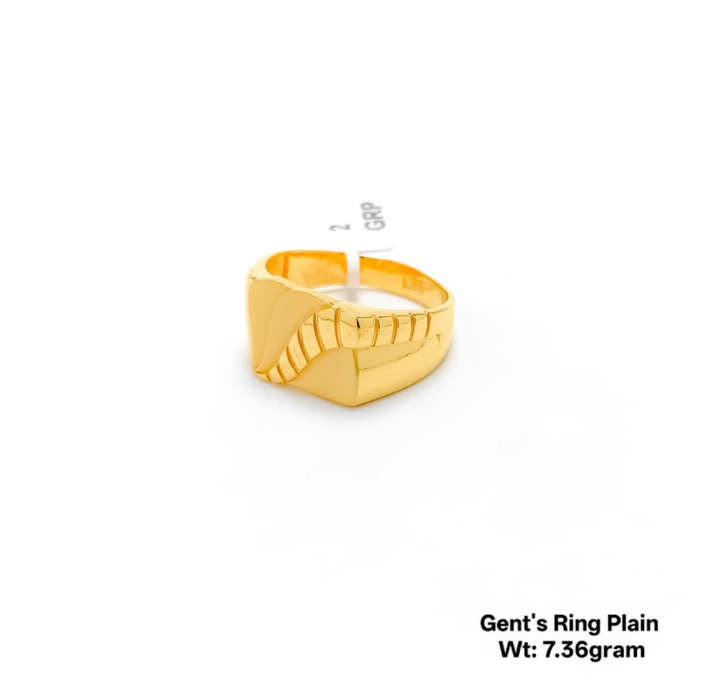 22KT New Design Gold Gents Ring Plain