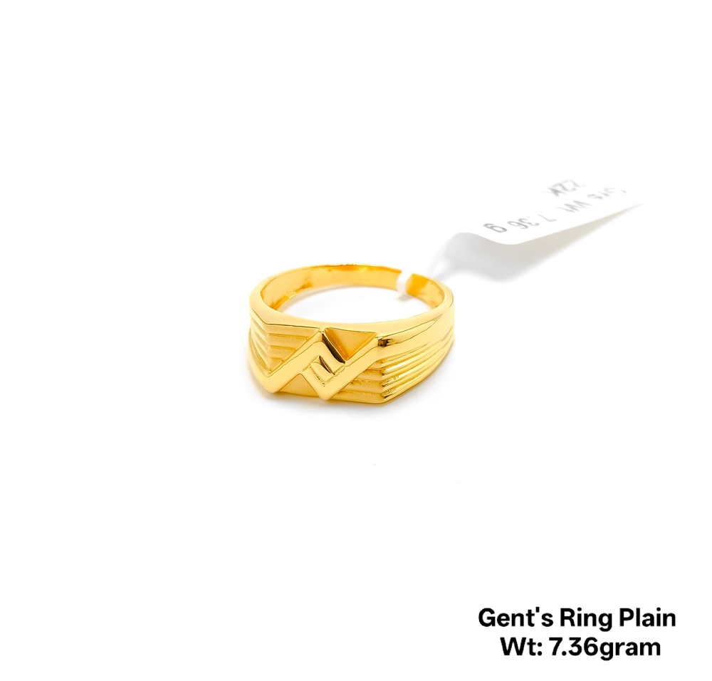 22KT New Design Gold Gents Ring Plain