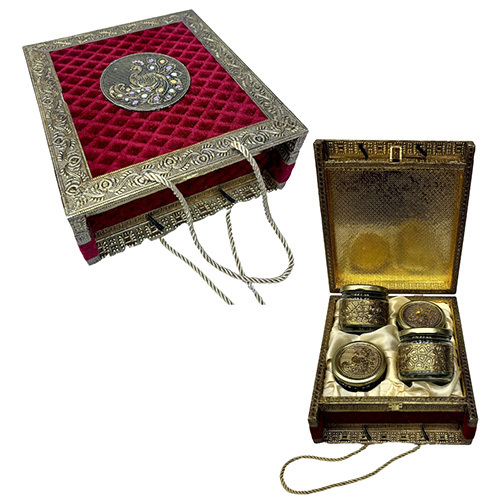 Meenakari Metal Jars Box