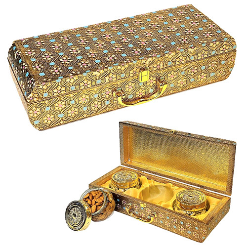 Meenakari Metal Jars Box