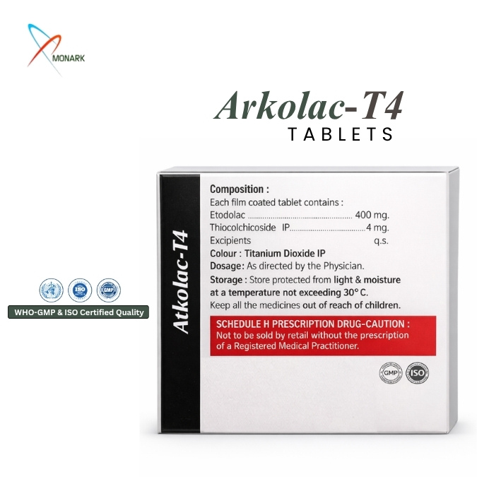 Etodolac 400mg + Thiocolchicoside 4mg Tablets