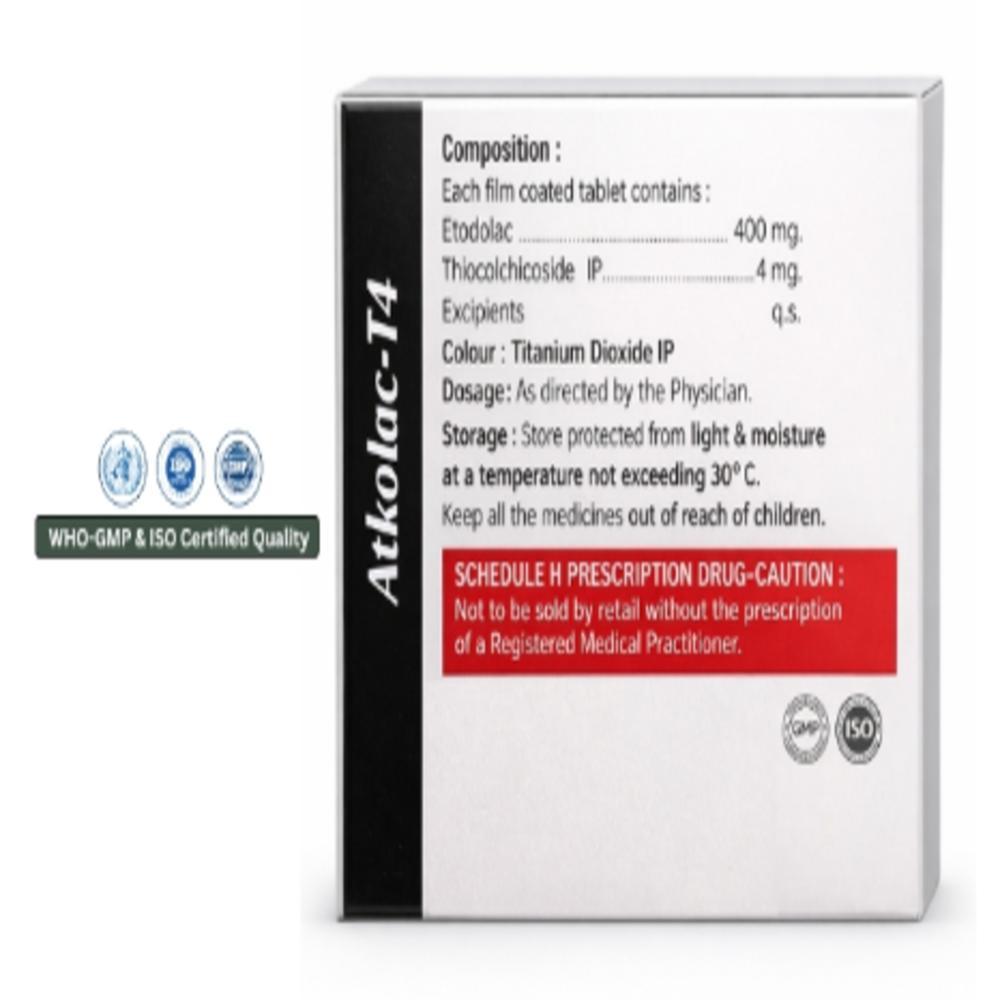 Etodolac 400mg + Thiocolchicoside 4mg Tablets