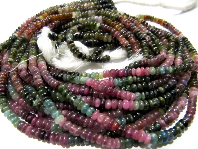 Natural Multi Tourmaline Beads Rondelle Smooth Beads 4-5 mm Sold per Strand of 13 Inches Long