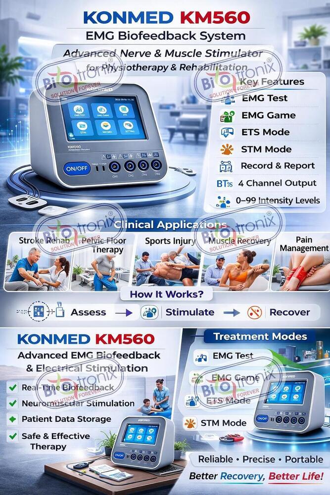 Konmed KM-560 Multi Channel EMG Therapy Device for Rehabilitation
