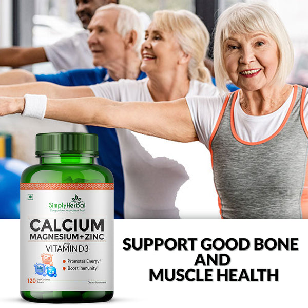 Simply Herbal Calcium Magnesium Zinc Supplement Tablets