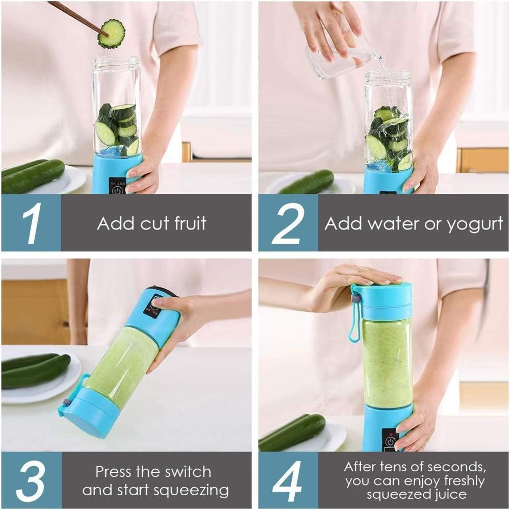 6 Blade 2 USB Portable Juicer Bottle