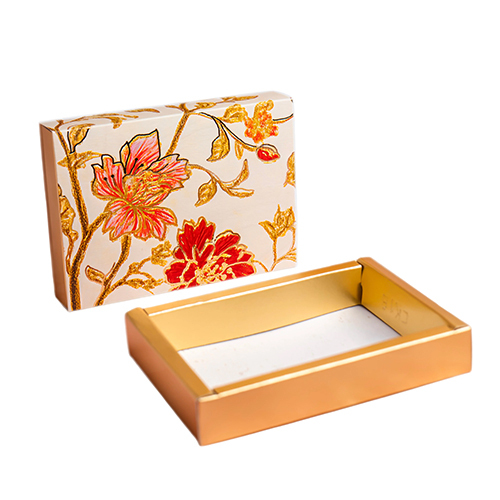 12 CAVITY SLIDER CHOCOLATE BOX WITH PRINTED SLEEVES AND GOLDEN TRAY