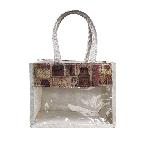Jute Gift Bag-Jaipur Print-8 x 6 x 3 inches (JB-03)