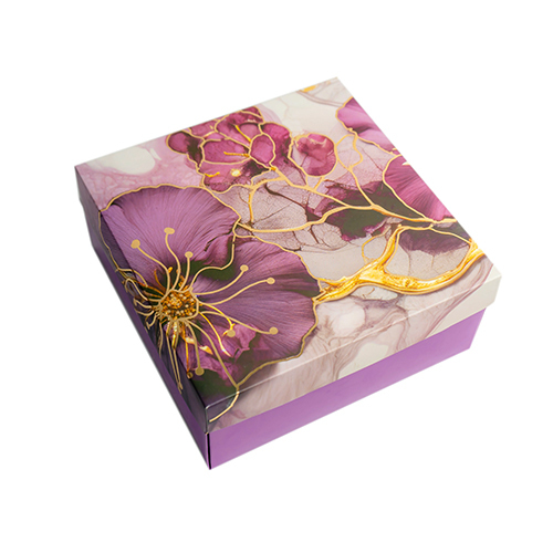 Gift Box With Top Lid And Bottom Tray (8X8X3.75 Inch) (Bk-91-P) - Finishing: Matte Lamination