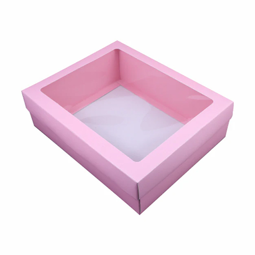 Gift Box With Top Window Lid And Bottom Tray (Bk-30 Tb) - Finishing: Matte Lamination