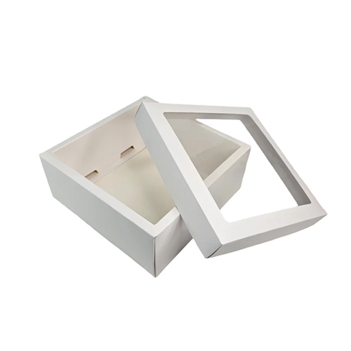 Gift Box With Top Window Lid And Bottom Tray (Bk-91) - Length: Approx. 12 Inches (Customizable)