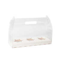 Clear Transparent Swiss Roll- Cupcake-jar Box With Handle - Length: Approximately 15-18 Cm