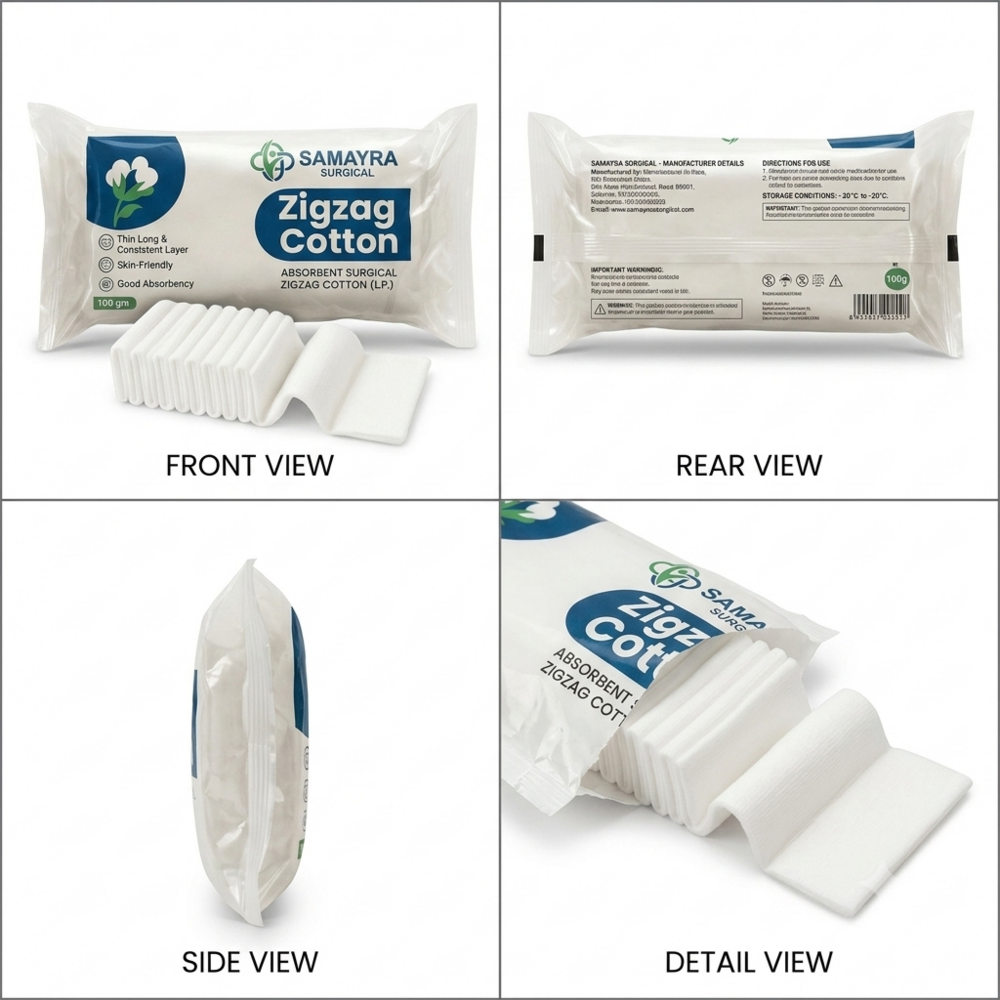 100 Gm Absorbent Surgical Zigzag Cotton Ip - Capacity: Na