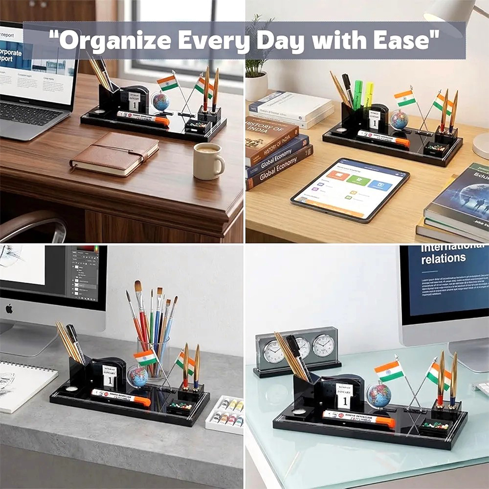 Acrylic Flag Design Stationery Pen Stand