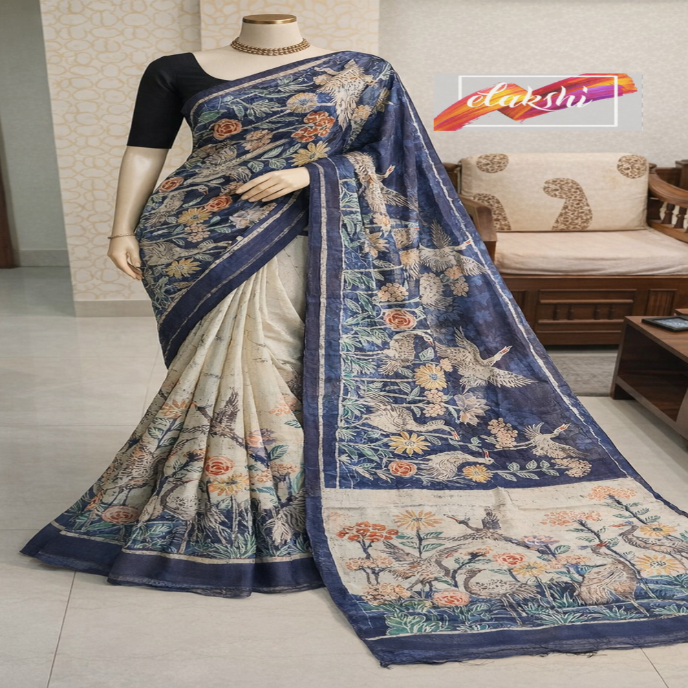 Hand batik on Tussar