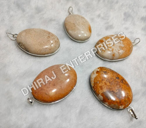 Sea Coral Oval Pendant