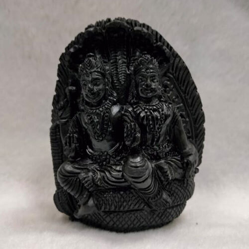 Vishnu Bhagwan & Laxmi Ji Hand Carved In Shaligram