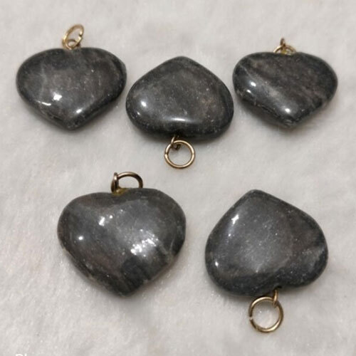 Grey Agate Heart Pendant