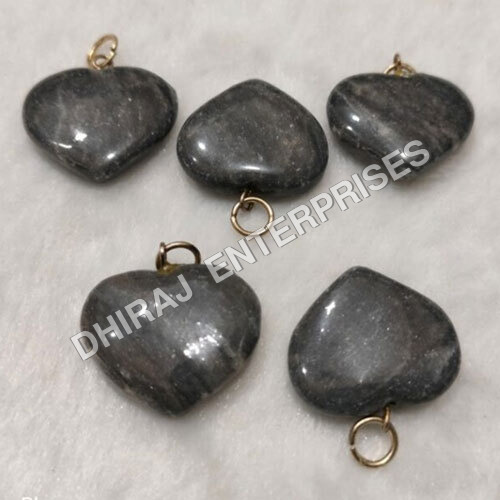 Grey Agate Heart Pendant