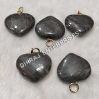 Grey Agate Heart Pendant