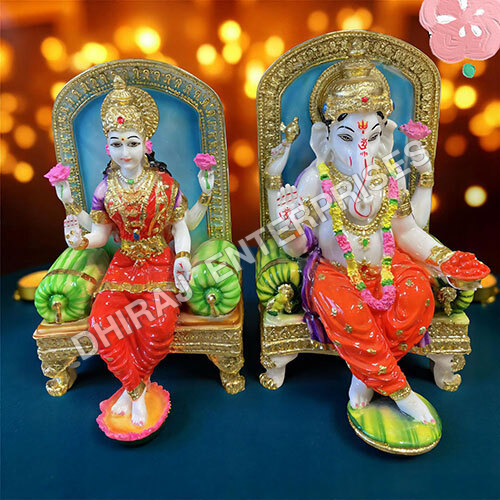 Dust Marble Laxmi Ganesha 9 Inch