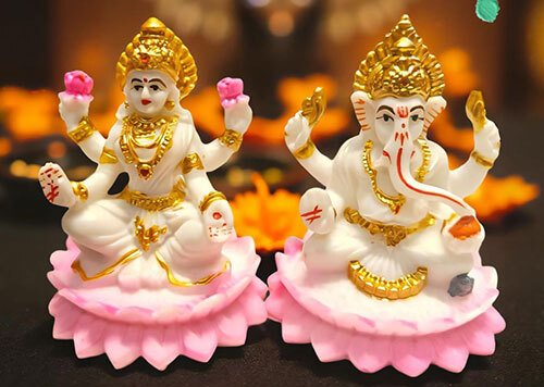 Mould Marble Laxmi Ganesha Idol