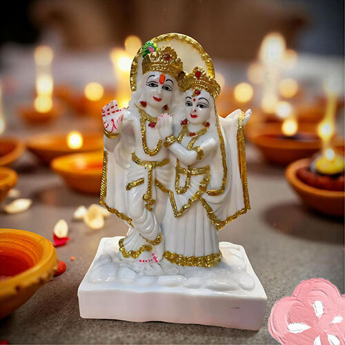 Dust Marble Radha Krishna Statue