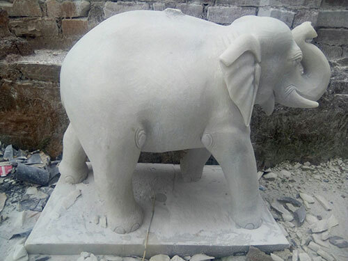 Royal White Marble Elephant