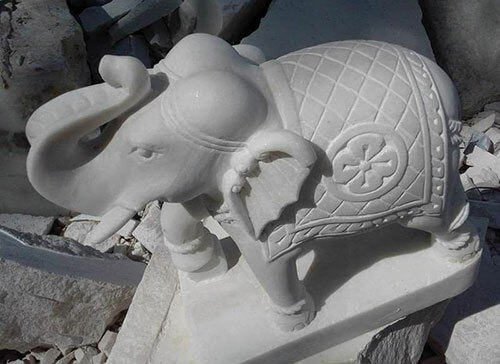Handcrafted Marble White Elephnat