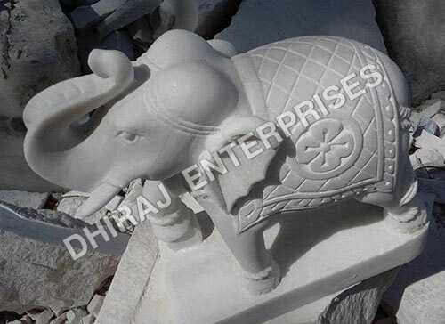 Handcrafted Marble White Elephnat